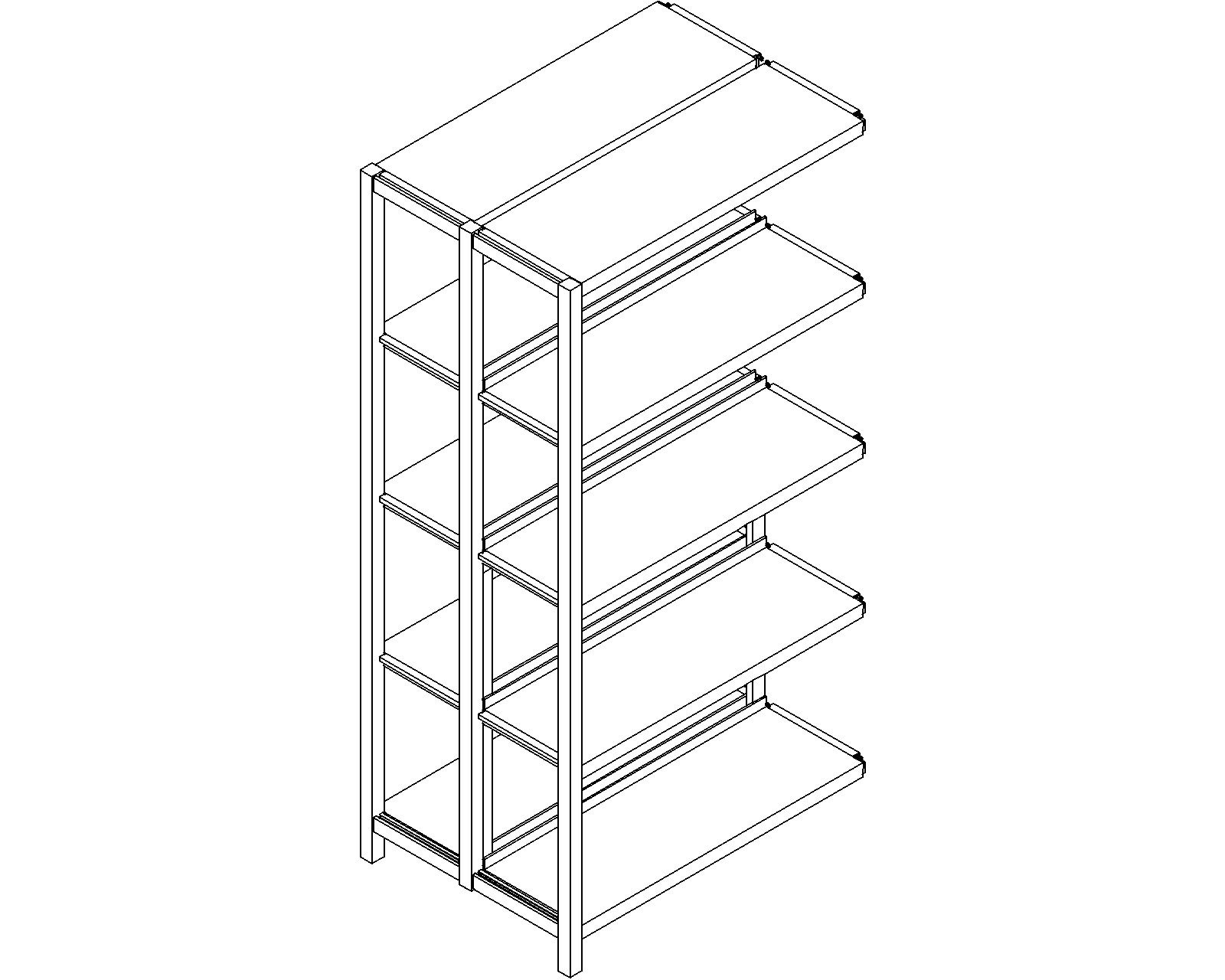 Uniflex add-on – double-sided – H1500 – D250 – W750 – 3D.dwg