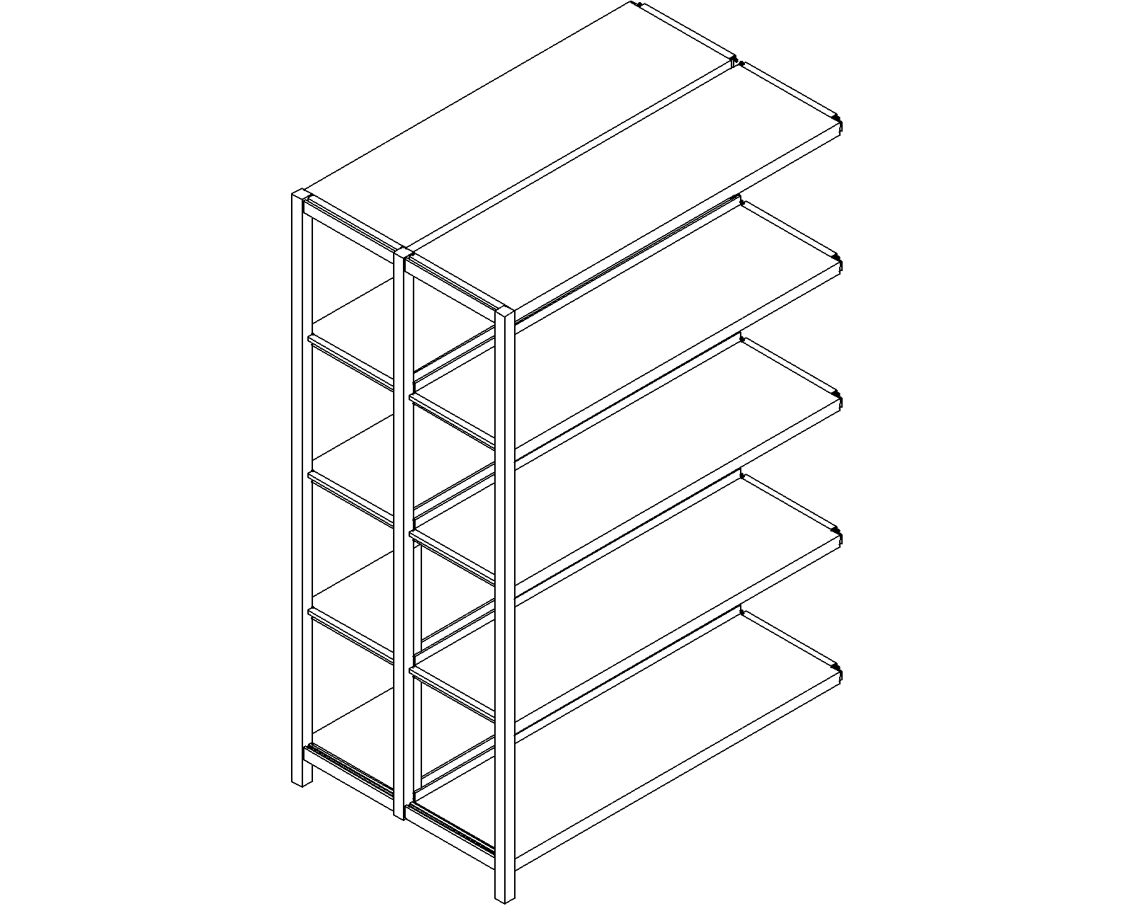 Uniflex add-on – double-sided – H1500 – D300 – W1000 – 3D.dwg