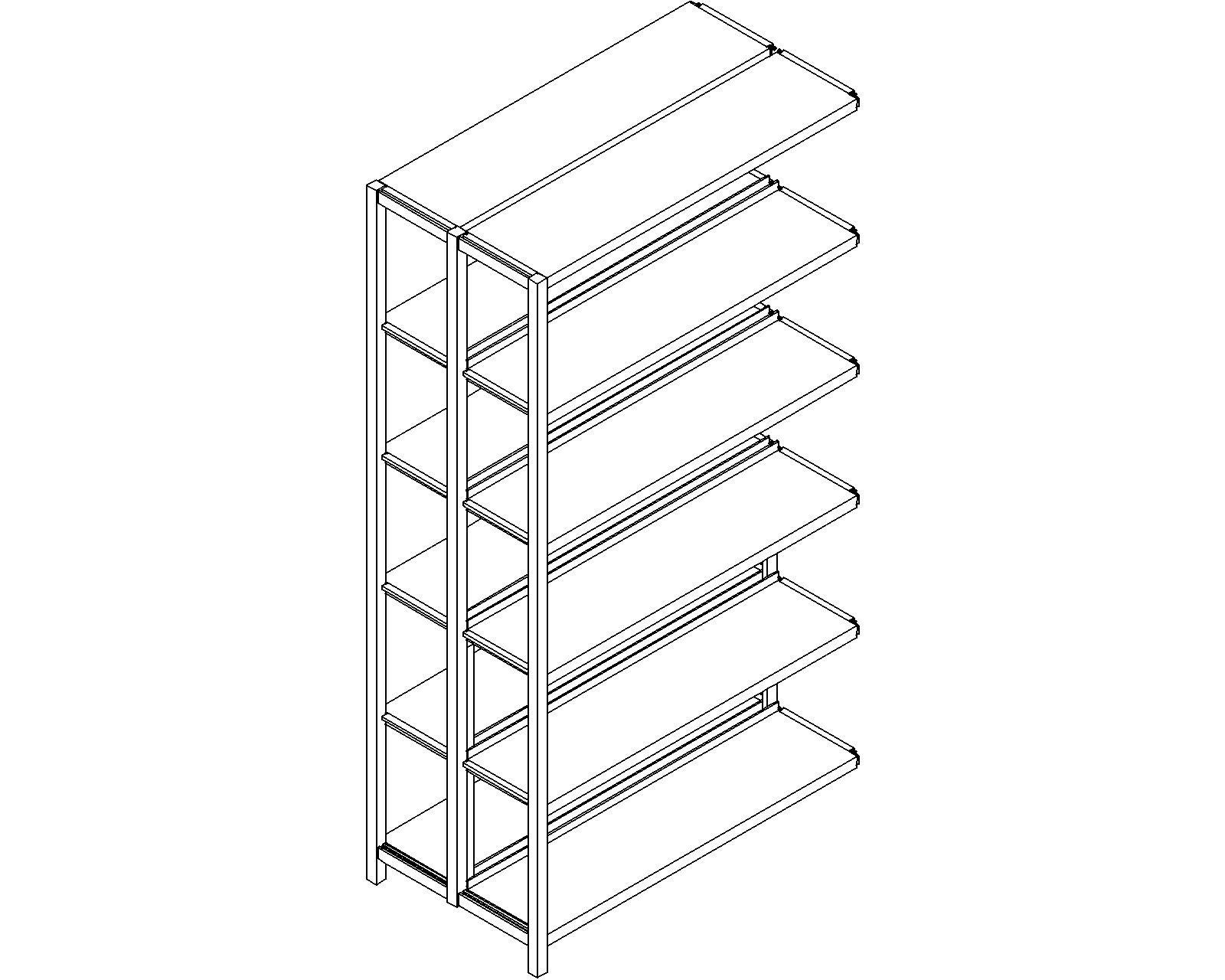 Uniflex add-on – double-sided – H1860 – D250 – W1000 – 3D.dwg