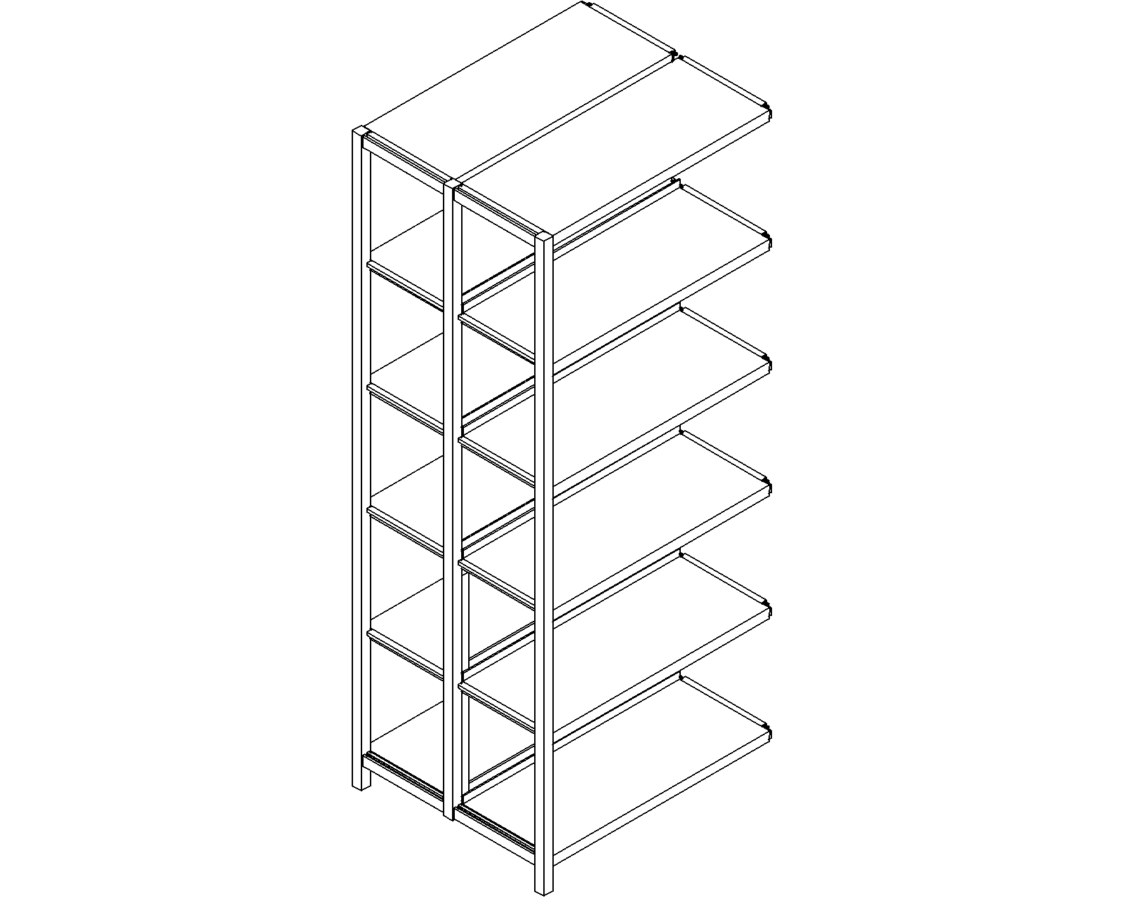 Uniflex add-on – double-sided – H1860 – D300 – W750 – 3D.dwg